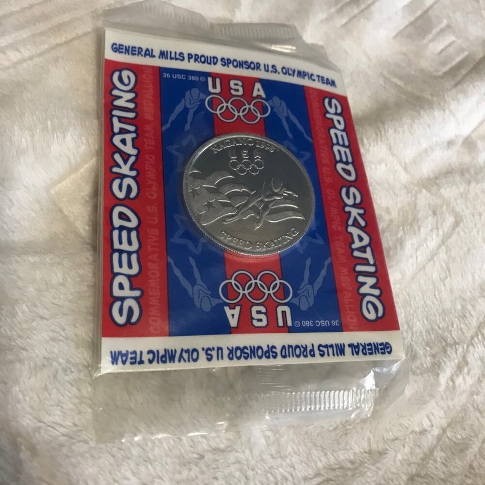 General Mills 1998 Olympic Downhill Skiing Silver Coin
